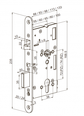 EL532 Abloy CERTA моторный замок для сплошных дверей DIN стандарта