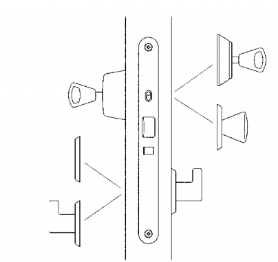 LC204 / 4180 Abloy цилиндровый врезной замок  для наружных дверей с автоматическим запиранием ригеля.