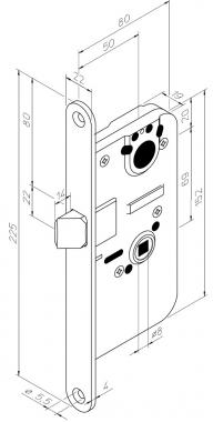 LC290 OneFIT Abloy врезная защёлка для противопожарных дверей