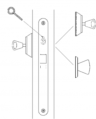 LC205 Abloy цилиндровый врезной замок для наружных дверей с автоматическим запиранием ригеля.