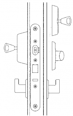 LC305 Abloy цилиндровый врезной замок  с автоматическим запиранием для узкопрофильных дверей. Преимущественно для дверей, которые должны быть закрыты (например, противопожарные двери).