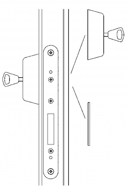 LC306 Abloy механический врезной замок повышенной надежности (соответствует 5 классу взломостойкости по европейскому стандарту EN12209) для наружных узкопрофильных дверей