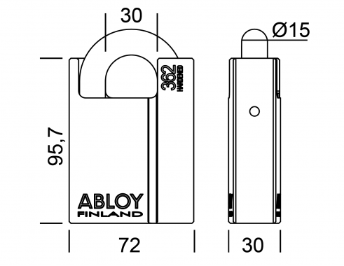 PL362 Abloy навесной  механический замок из закаленной стали с защищенными дужками для обеспечения максимальной безопасности.