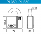 Навесной механический ВСЕПОГОДНЫЙ замок PLI350 Abloy из закаленной стали с защитой дужки для обеспечения максимальной безопасности.