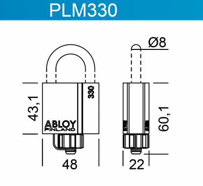 ВСЕПОГОДНЫЙ Навесной замок  с защитой дужки и цилиндра PLM330 Abloy