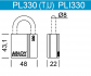 ВСЕПОГОДНЫЙ Навесной замок  с защитой дужки PLI330 Abloy