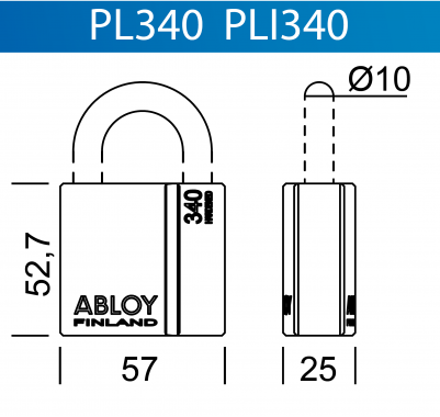 ВСЕПОГОДНЫЙ Навесной замок  с защитой дужки PLI340 Abloy